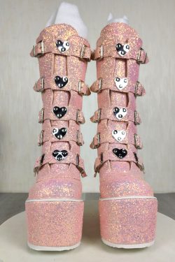 Gothic Punk Platform Boots - Chunky High Heels - Cosplay Lolita Shoes