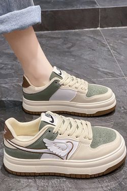 Green Angel Sneakers - Harajuku Kawaii Unisex Shoes