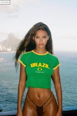 Green Brazil Crop Top Y2K Clothing Soccer T-Shirt Vintage Summer Top
