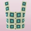 Handmade Crochet Granny Square Floral Crop Top - Y2K Clothing