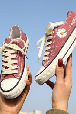 Handmade Summer Daisy Flower Sneakers - Trendy Women's Shoes