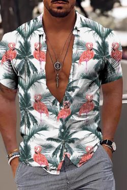 Hawaiian Tropical Men's Shirt - 3D Beach Short Sleeve