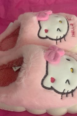Hello Kitty Kawaii Plush Slippers - Cute Anime Home Gift