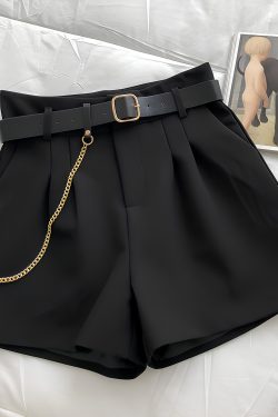 High Waist Pocket Shorts for Women - Solid Color, Casual Style