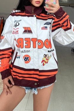 Hooters Bomber Racing Jacket Trendy Streetwear