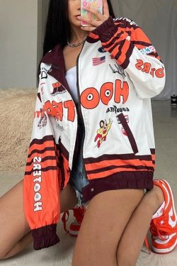 Hooters Bomber Racing Jacket Trendy Streetwear