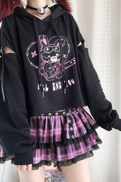 Kawai Gothic Sweatshirt - Harajuku Style Egirl Fashion