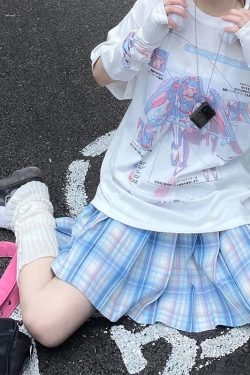 Kawaii Anime Print Shirt Loose Fit Harajuku Fashion