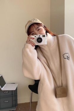 Kawaii Fluffy Fleece Jacket - Soft Girl Winter Outerwear