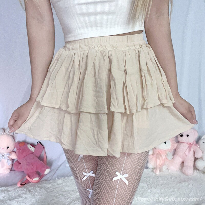 Kawaii Lolita High Waist Skirts - Japanese Style Fairycore