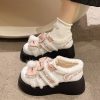 Kawaii Lolita Plush Shoes - Women's Fuzzy Mary Jane Platform Oxfords