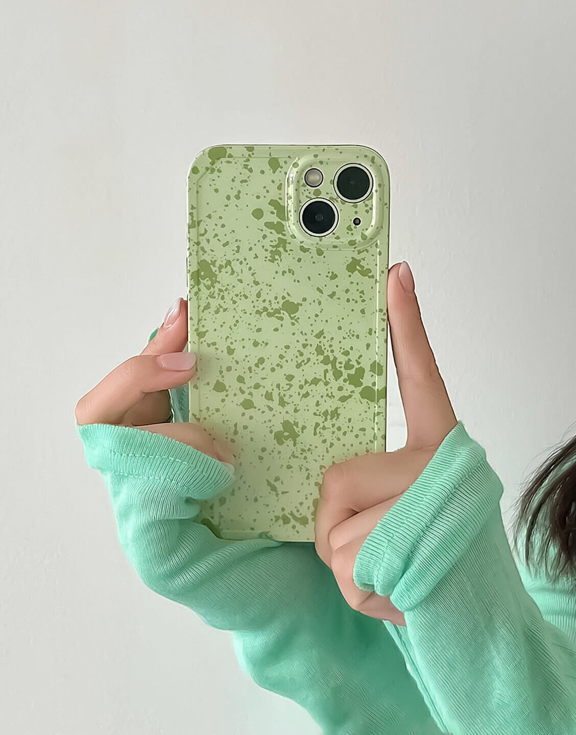 Matcha Green Splash Ink Print Phone Case for iPhone 13 Pro Max