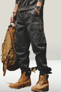 Men's Y2K Vintage Loose Cargo Pants - Elastic Waist & Harem Fit