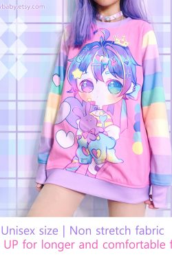 Pastel Girl Sweatshirt - Y2K Fashion - Cute Bunny Design