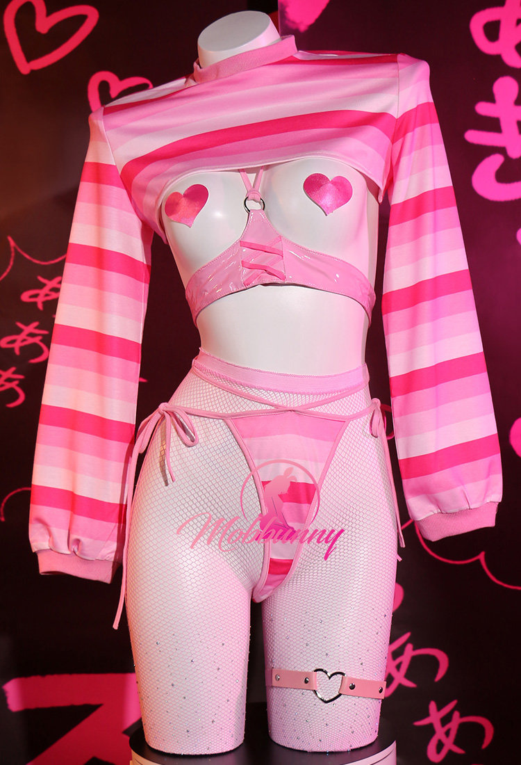 Pink BDSM Lingerie Set - Dominateix - Y2K Clothing Fashion