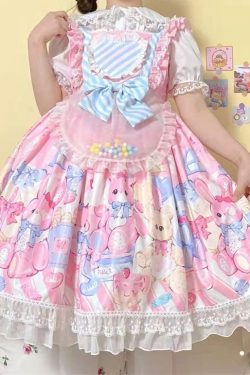 Pink Lolita Dress JSK Fairy Fashion Kawaii Suspender Women Sling