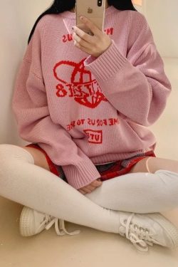 Pink OverSized Y2K Clothing Sweater - Unisex Grunge Hoodie