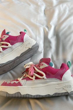 Pink Platform Shark Sneakers - Harajuku Kawaii Unisex Shoes