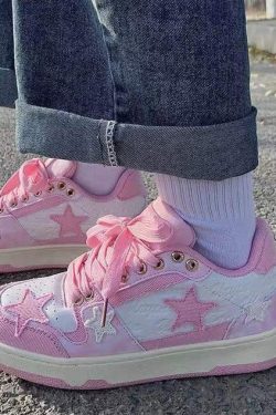 Pink Star Sneakers - Harajuku Kawaii Platform Shoes for Unisex Adults