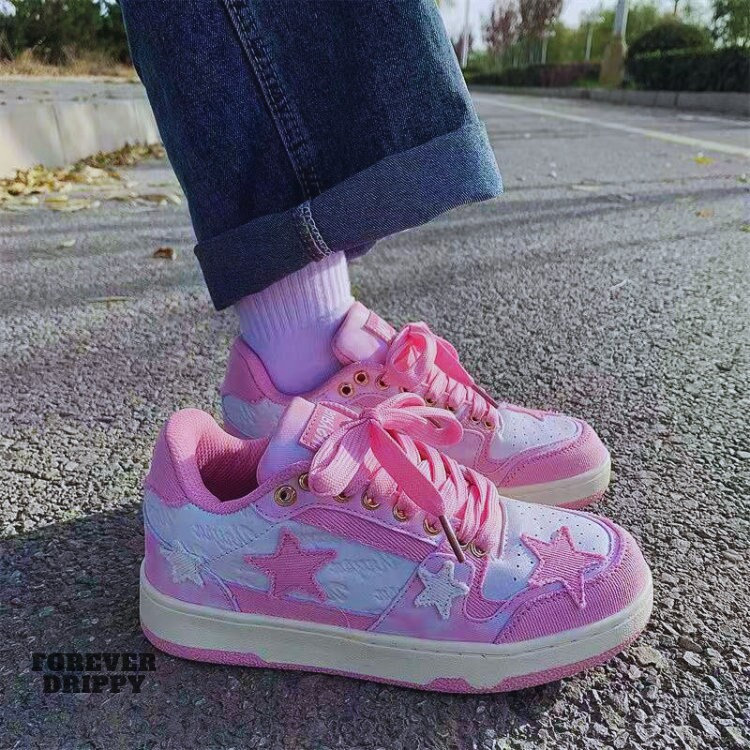 Pink Star Sneakers - Kawaii Platform Shoes for Women and Men