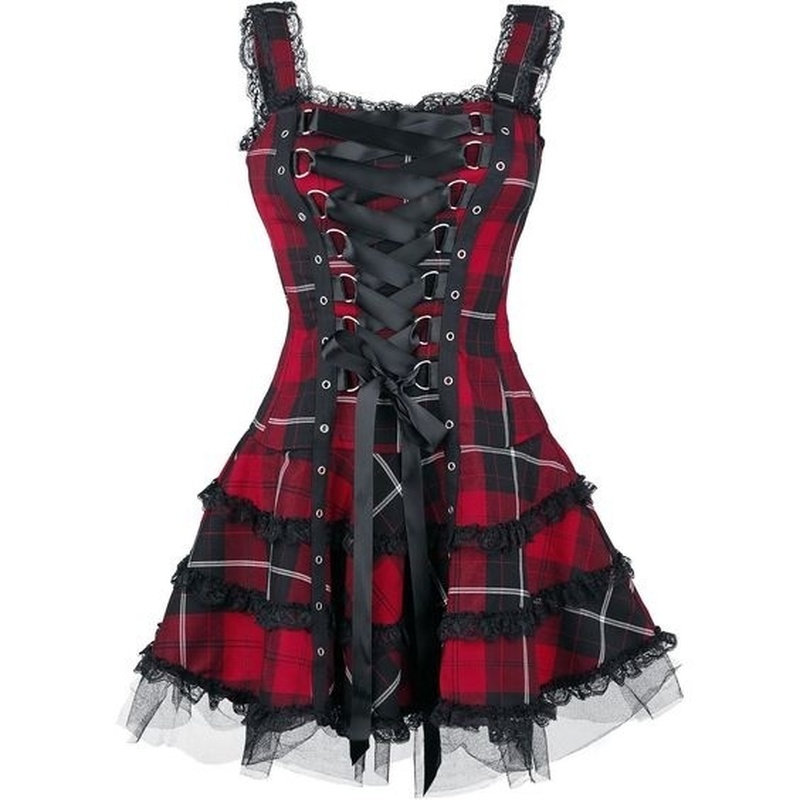 Plus Size Gothic Dress Y2K Cosplay Costume with Corset