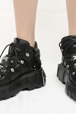 Punk Gothic Chunky Heel Platform Sneakers