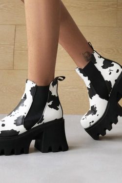 Punk Style Women's Ankle Boots with Thick Sole