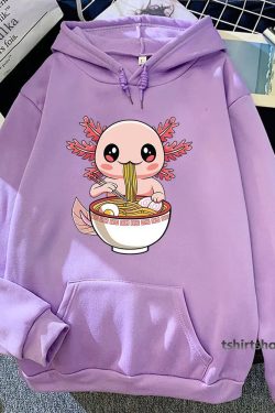 Purple Axolotl Hoodie - Kawaii OverSized Cute Gift