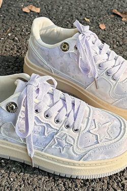 Purple Star Platform Sneakers - Harajuku Kawaii Unisex Shoes