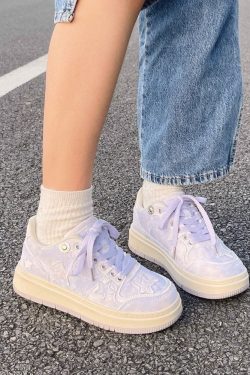 Purple Star Platform Sneakers - Harajuku Kawaii Unisex Shoes