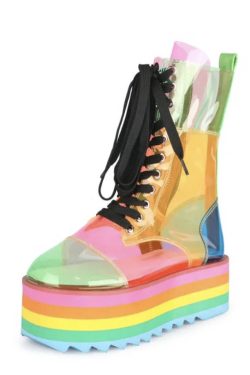Rainbow Platform Ankle Boots - Unisex LGBTQ+ Fashion