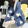 Sheep OverSized Sweater Cardigan Knitted V-Neck Coat Warm Y2K Outwear