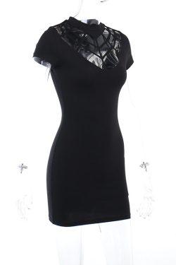 Spiderweb Collar Gothic Dress Y2K Punk Lolita Streetwear Vintage