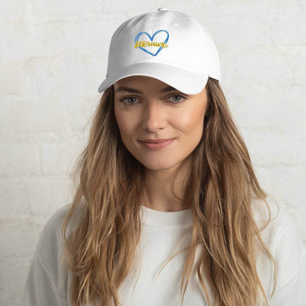 Ukraine Love Embroidered Dad Hat - Gift for Her