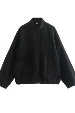 Vintage Bomber Jacket Women - Long Sleeve Streetwear Outwear