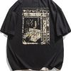 Vintage Japanese Kanji Pattern T-Shirt - Y2K Grunge Retro Streetwear