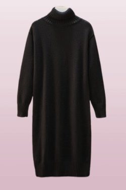 Warm Wool Knit Dress - Chic Women's Winter Autumn Long-Sleeve Knitwear