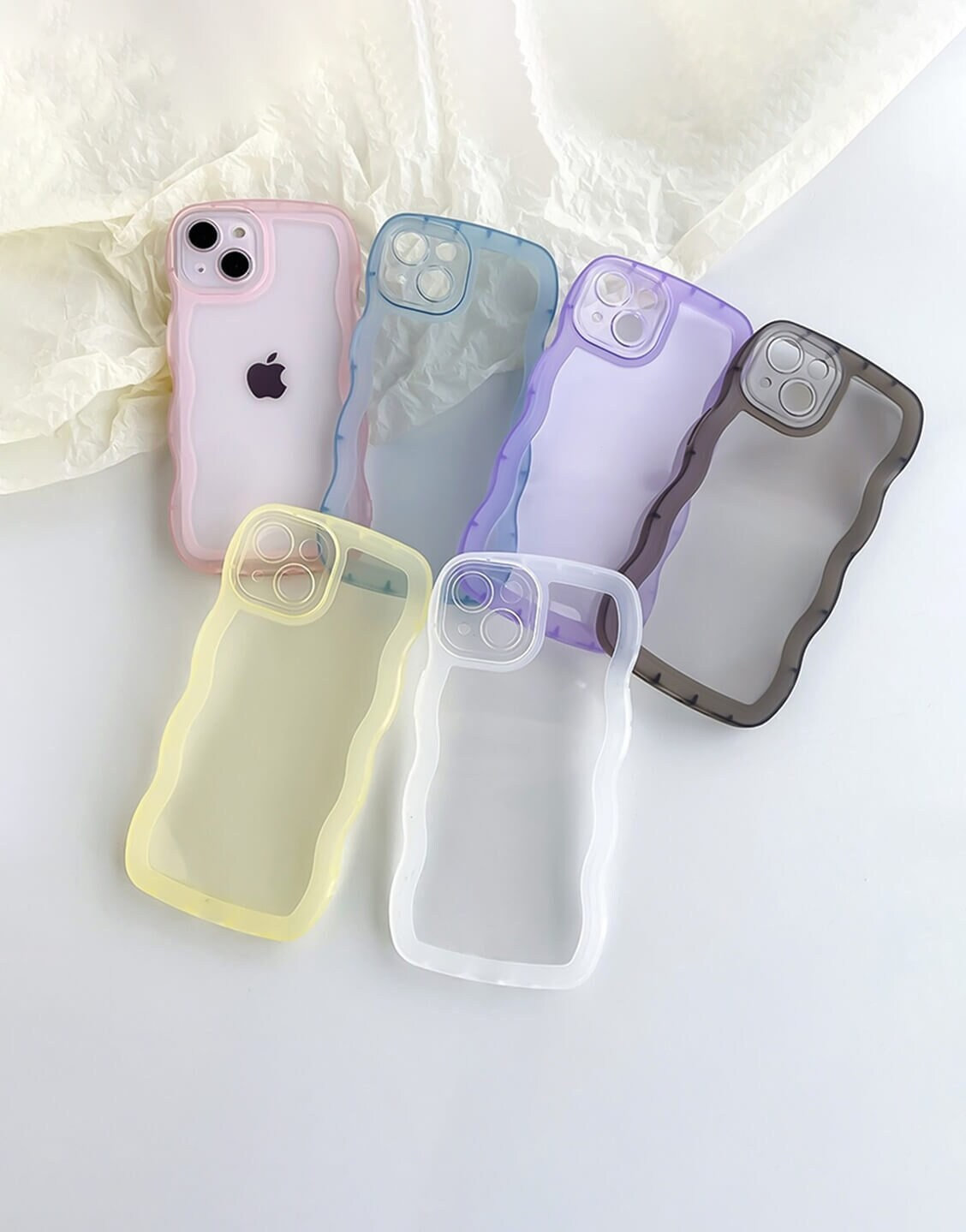 Wavy Clear Phone Case for iPhone 14 Pro Max - Y2K Clothing