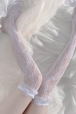 White Fishnet Stockings - Sexy Lingerie for Y2K Fashion