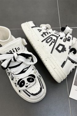 White Platform Sneakers for Women - Kawaii Harajuku Y2K Fashion