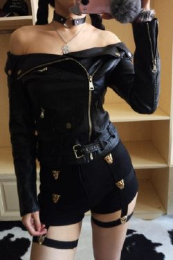 Women's Gothic Aesthetic Garter Shorts | Y2K Clothing