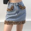 Women's High-Waisted Leopard Furry Skirt – Y2K Clothing