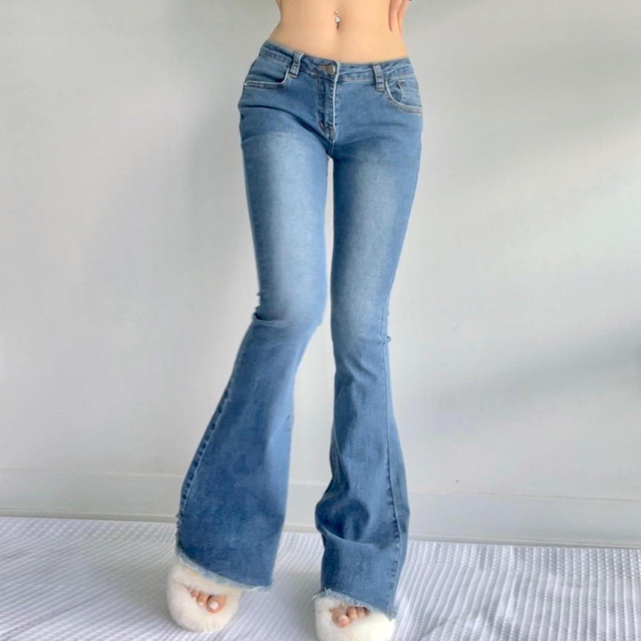 Women's Low Waisted Flared Denim - Y2K Clothing
