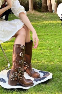 Women's Platform Knee-High Boots | Y2K Clothing