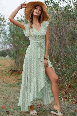 Women's Summer Floral Boho Maxi Dress - Perfect Gift