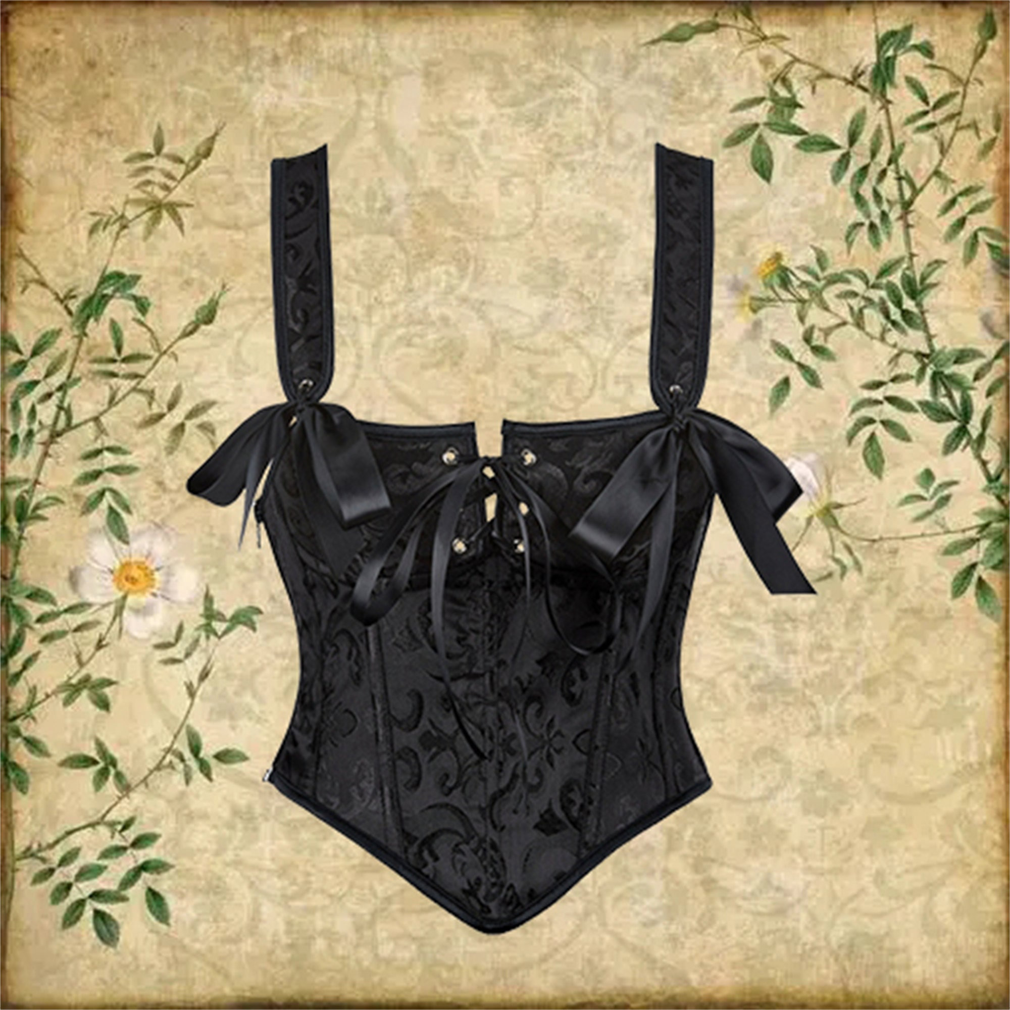 Women's Vintage Y2K Clothing Corset Bustier Top, Lace-up Waist Trainer
