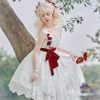 Women's White Lace Lolita Princess Wedding Dress