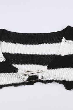Women's Y2K Cardigan - Vintage Street Grunge Style Knit Crochet