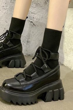 Women Gothic Cross-Tied Ankle Boots - Y2K Clothing