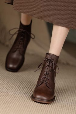 Women Leather Booties: Oxford, Flat, Wedge & Tie Ankle Boots